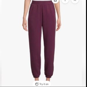 Set Women's Purple Jogger Pants/ fleece crew (sweater)